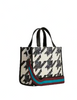 Coach Dempsey Tote 22 With Houndstooth Print And Patch
