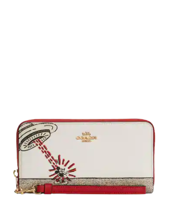 Coach Disney Mickey Mouse X Keith Haring Long Zip Around Wallet