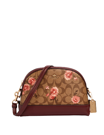 Coach Dome Crossbody In Signature Canvas With Prairie Daisy Cluster Print