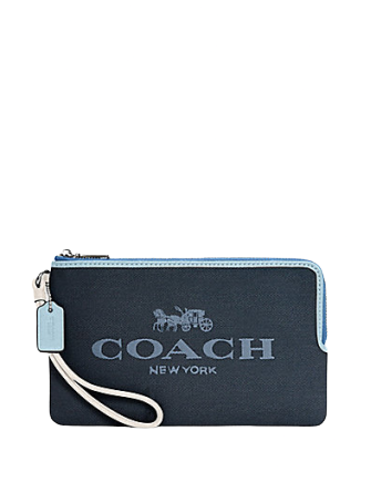 Coach Double Zip Wallet In Colorblock