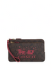 Coach Double Zip Wallet In Signature Canvas With Horse And Sleigh