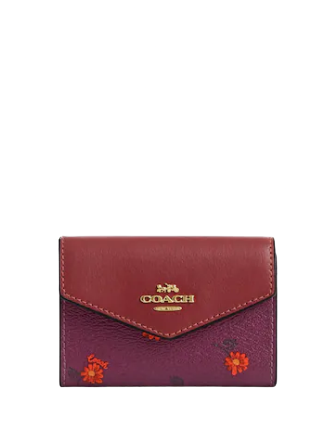 Coach Flap Card Case With Country Floral Print