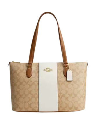 Coach Gallery Tote In Signature Canvas With Stripe