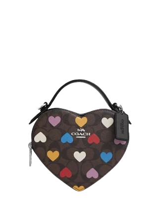 Coach Heart Crossbody In Signature Canvas With Heart Print