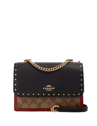 ショルダーバッグ [COACH] Klare Crossbody In Signature Canvas With Rivets Coach Klare Crossbody In Signature Canvas With Rivets