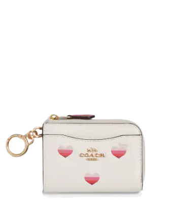 Coach L Zip Card Case With Stripe Heart Print | Brixton Baker