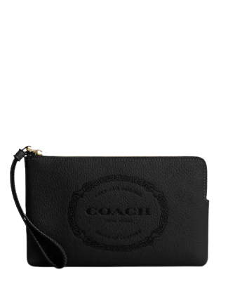 Coach Large Corner Zip Wristlet With Coach Heritage