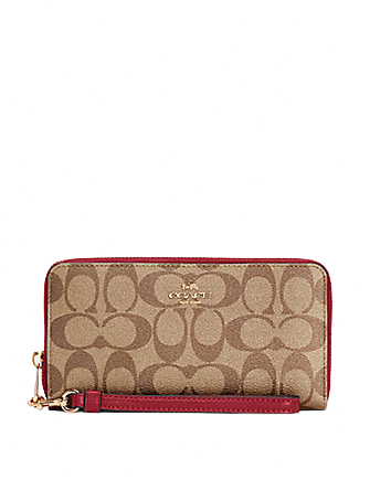 Coach Boxed Long Zip Around Wallet In Signature Canvas
