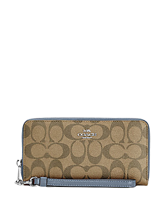 【COACH】Long Zip Around Wallet In Signature COACH® Outlet | Long Zip Around Wallet In Signature Canvas