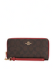 Coach Long Zip Around Wallet In Signature Canvas