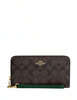 Coach Long Zip Around Wallet In Signature Canvas