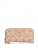 Coach Long Zip Around Wallet In Signature Canvas With Heart Print