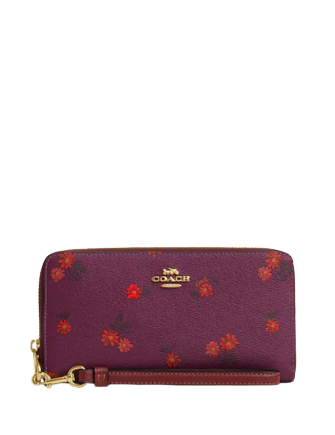 Coach Long Zip Around Wallet With Country Floral Print