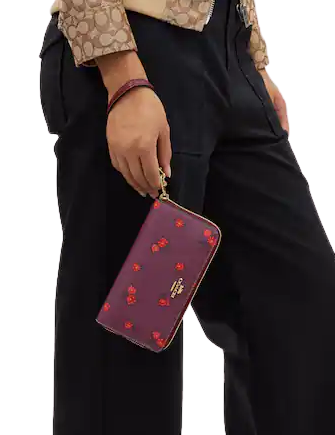 Coach Long Zip Around Wallet With Country Floral Print