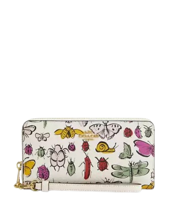 Coach Long Zip Around Wallet With Creature Print