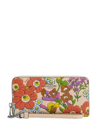 Coach Long Zip Around Wallet With Floral Print
