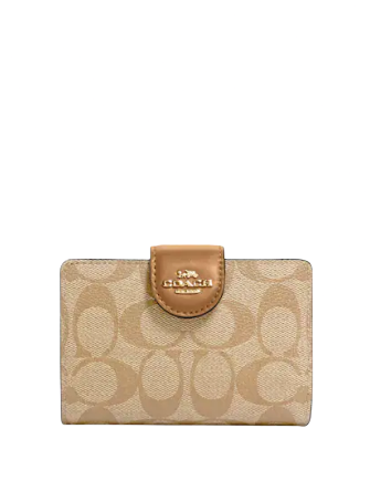 Coach Medium Corner Zip Wallet In Signature Canvas