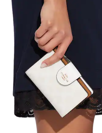 Coach Medium Corner Zip Wallet In Signature Canvas