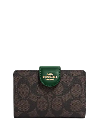 Coach Medium Corner Zip Wallet In Signature Canvas