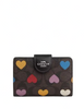 Coach Medium Corner Zip Wallet In Signature Canvas With Heart Print