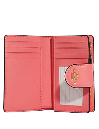 Coach Medium Corner Zip Wallet With Mini Vintage Rose Print