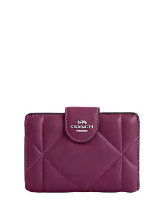 Coach Medium Corner Zip Wallet With Puffy Diamond Quilting