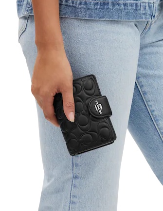 Coach Medium Corner Zip Wallet With Signature