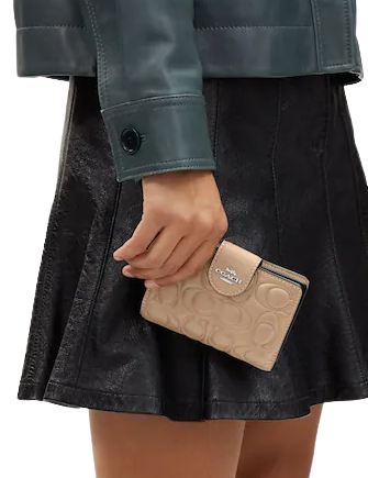 Coach Medium Corner Zip Wallet With Signature
