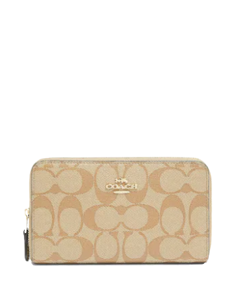 Coach Medium Id Zip Wallet In Signature Canvas