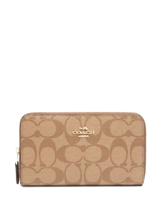 Coach Medium Id Zip Wallet In Signature Canvas