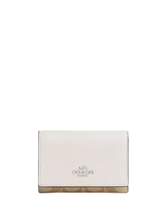 Coach Micro Wallet In Signature Canvas