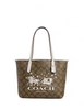 Coach Mini City Tote In Signature Canvas With Horse And Sleigh