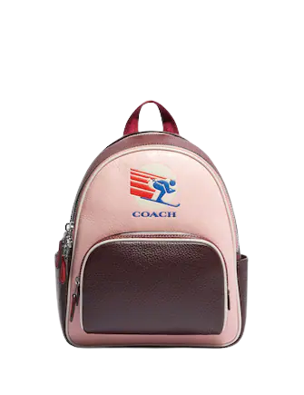 Coach Mini Court Backpack In Colorblock With Ski Speed Graphic