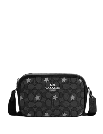 Coach Mini Jamie Camera Bag In Signature Jacquard With Star Embroidery Coach Mini Jamie Camera Bag In Signature Jacquard With Star Embroidery