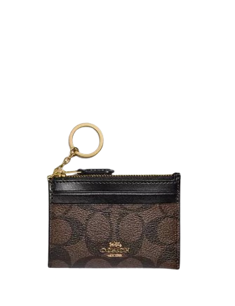 Coach Mini Skinny Id Case In Signature Canvas