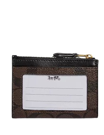 Coach Mini Skinny Id Case In Signature Canvas
