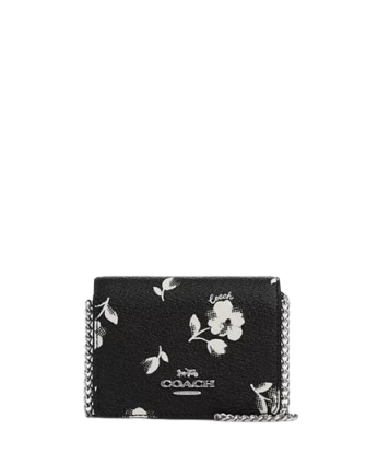 Coach Mini Wallet On A Chain With Floral Print