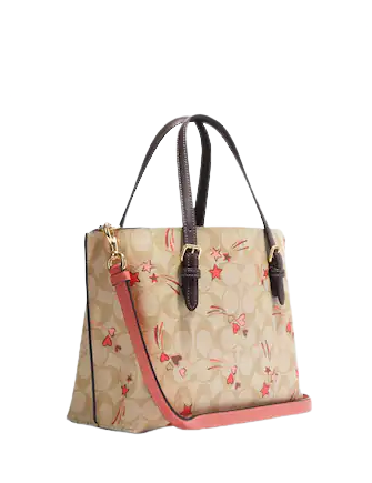 Coach Mollie Tote 25 In Signature Canvas With Heart And Star Print