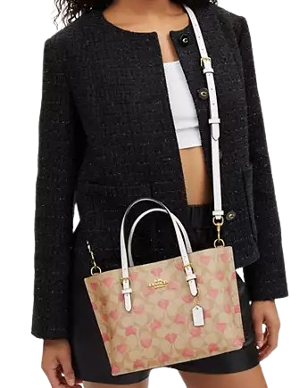 Coach Mollie Tote 25 In Signature Canvas With Heart Print
