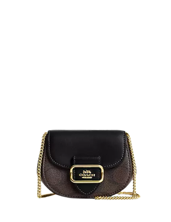 Coach Morgan Card Case On A Chain In Signature Canvas