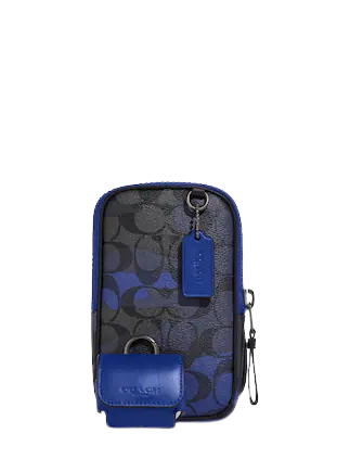 Coach Multifunction Phone Pack In Signature Canvas With Camo Print