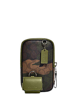 Coach Multifunction Phone Pack In Signature Canvas With Camo Print