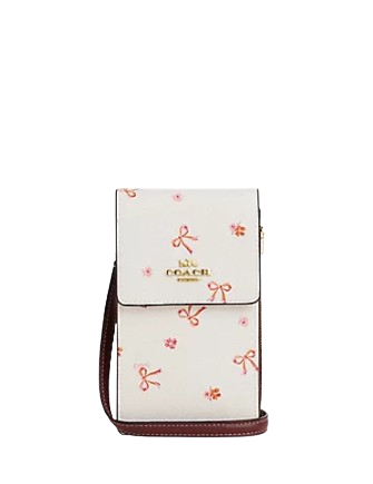 Coach North South Phone Crossbody With Bow Print