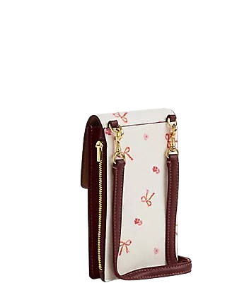 Coach North South Phone Crossbody With Bow Print
