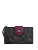 Coach Phone Wallet In Signature Canvas With Country Floral Print