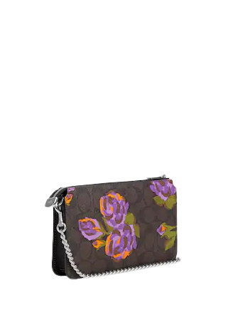 Coach Poppy Crossbody In Signature Canvas With Rose Print Coach Poppy Crossbody In Signature Canvas With Rose Print