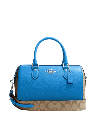 ★人気デザイン★COACH Rowan Satchel In Signature Canvas Bag Coach Leather Rowan Satchel Crossbody Bag in Signature