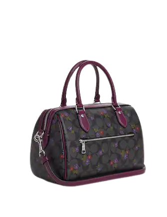 Coach Rowan Satchel In Signature Canvas With Country Floral Print