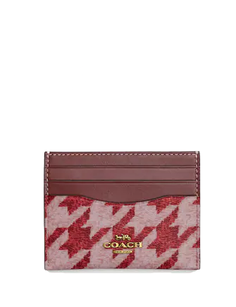 Coach Slim Id Card Case With Houndstooth Print