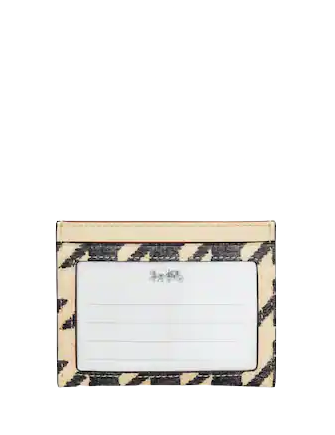 Coach Slim Id Card Case With Houndstooth Print